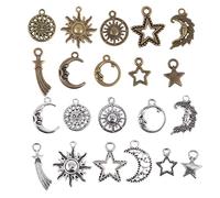 ULDIGI 80Pcs Star Moon Sun Meteor Pendant Versatile DIY Jewelry Charms for Bracelet Necklace Earring Craft Projects Lightweight Decorative Accessories for Handmade Creations