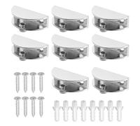 ULDIGI 8pcs Adjustable Glass Clips Zinc Alloy Clamp for 5-10mm Frameless Mirror and Floating Shelf, Heavy Duty Panel Brackets for Bathroom Wall and Dresser Mirror Mount