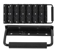 ULDIGI 8pcs Black Iron Folding Handles for Toolbox and Transport Boxes, Spring Loaded and Recessed Metal Pull Handles with Screws Included, Sturdy Foldable Grip for DIY Setups and Office