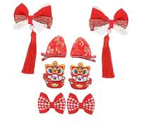 ULDIGI 8pcs Cute Bowknot Hair Clips for Girls Festive Spring Festival Macrame Hairpins Adorable Cartoon Pattern Hair Accessories for Daily Wear and Special Occasions