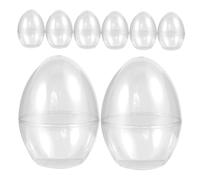 ULDIGI 8Pcs Jumbo Plastic Egg Shaped Boxes Fillable Ornaments for Easter Craft Decorations and Home Party Candy Storage