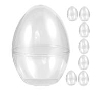 ULDIGI 8pcs Plastic Easter Egg Boxes Set, Flat-bottom Candy Containers for Party Decorations, Fillable Jumbo Egg Ornaments for Easter Celebration and Craft Storage