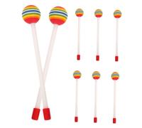 ULDIGI 8pcs Rainbow Drumsticks Set Plastic Percussion Mallets for Boys and Girls Musical Instrument Sticks for Xylophone and Drums Colorful Music Toy Reusable Design