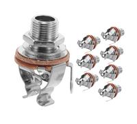 ULDIGI 8pcs Silver Mono Bass Guitar Output Jack Multipoint Contact Stable Electric Instrument Hardware Accessories for Live Performance and Studio Use