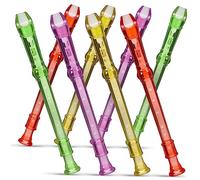 ULDIGI 8Pcs Transparent Plastic Clarinet for Beginners Small Flutes Musical Instruments for Learning and Practice Lightweight Educational Recorder for All Ages