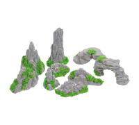 ULDIGI 9pcs Resin Miniature Rockery Traditional Chinese Garden Decorations for Micro Landscape Terrarium Aquarium Fairy Garden Accessories