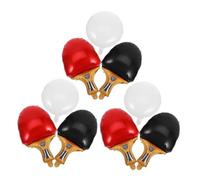 ULDIGI 9pcs Table Tennis Balloons for Sports Themed Parties Reusable Foil Racket Ball Decorations in Red Black and White Quick Inflate Interactive Party Supplies for Outdoor Birthday