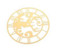 ULDIGI Acrylic Mirror Deer Wall Clock Kit with Roman Numerals Round Self-adhesive Stickers for Living Bedroom Office Modern Creative Frameless Clock Decoration