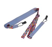 ULDIGI Adjustable No Drill Ukulele Strap PU Double Hook Shoulder Belt for Adults with Comfortable Stay Place Design Stylish Blue Ethnic Pattern Accessory for Various Ukulele Random Color