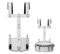 ULDIGI Adjustable White Aluminum Alloy Snare Drum Back Frame Snare Drum Carrier with Shoulder Strap Convenient to Carry Easy to Assemble and Disassemble for Marching Band