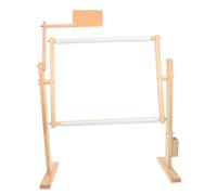 ULDIGI Adjustable Wooden Embroidery Hoop Holder Rotating Cross Stitch Frame Stand with Ergonomic Height for Comfortable Needlework and Craft Display