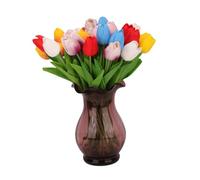 ULDIGI Artificial Tulip Flowers Yellow Faux Tulips Bouquet with Real Touch and Weather Resistant Pu Material, Elegant Shape for Wedding Party Decoration and Home Décor