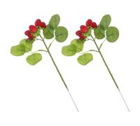 ULDIGI Artificial Waxberry Bunches Green Artificial Fruit Stems 2pcs with Realistic Visual Experience, Reusable Plastic Fake Waxberry Branches Suitable for Home Decorations and Weddings