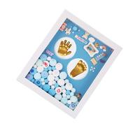 ULDIGI Baby Handprint Footprint Kit and Wall Decoration with Golden Acrylic Frame Includes Keepsake Imprint Clay Set at Christenings for Boys and Girls for Newborn Milestones