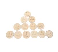 ULDIGI Baby Milestone Cards Wooden Growth Cards Set Newborn Photo Props Monthly Milestones