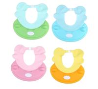 ULDIGI Baby Shower Shampoo Cap, Adjustable Waterproof Ear Protector for Boys and Girls, Lightweight PP TPE Bath Hat with Cute Cartoon Design, for Bathing and Hair Washing, Pink