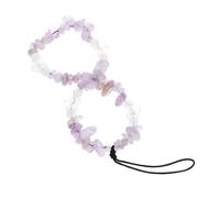 ULDIGI Beaded Cellphone Charm Crystal Amethyst Phone Chain with Bohemian Style Unique Design Purple Color Chic and Beautiful Look Versatile for Bag Charm and Keychain