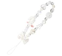 ULDIGI Beaded Phone Wristlet Strap with Cute Bunny Bowknot Charm Lightweight Mobile Phone Lanyard for Anti-slip Protection and Easy Carrying Gift for Women