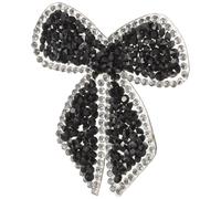 ULDIGI Black 6cm Rhinestone Bowknot Iron on Patches Resin Material Hot Melt Glue Long Serving Life Skin Friendly Clothing Patches for Hats and Socks Repair A Hole Or Stain in Your Clothes