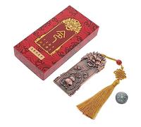 ULDIGI Brass Amulet Card Pendant Charm Retro Safety Luck Charm Metal Feng Shui Hanging Decoration for Home and Office Blessing