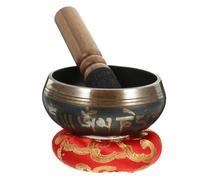 ULDIGI Buddha Chanting Bowl Tibetan Sound Bowl Meditation Yoga Relaxation Prayers Singing Yoga Meditation Cushion Mallet Random Color