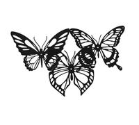 ULDIGI Butterflies Wall Decors 3pcs Black Iron Butterfly Shaped Metal Wall Sculptures Rustic Outdoor Decoration for Garden Indoor Home