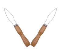 ULDIGI Button Hook for Personal Use 2pcs Dress Button Tools with Wooden Handle Portable Convenience and Quick Efficiency for Seniors and Disability at Home or Factory Bulk Production