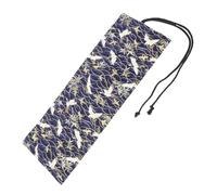 ULDIGI Canvas Roll up Pencil Case with 48 Slots, Decorative Large Capacity Cotton Pen Storage Pouch, Blue Winter Bamboo Crane Pattern, for Students and Artists, Portable Organizer