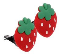 ULDIGI Car Air Freshener Vent Clips for Interior Enhancing Driving Experience 2pcs Strawberry Shaped Resin and Resistance to Fading Car Air Conditioning Outlet Decorations