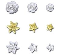 ULDIGI Ceramic Art Flower Wall Hanging Porcelain Decorative Hanging Floral Small Ceramic Decoration White Stereoscopic Wall-mounted Easy Hook Style Living Room Decor
