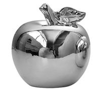 ULDIGI Ceramic Fruit Ornament Figurine 10.5cm Silver Porcelain Fruit Statue Paperweight Modern Sculpture Realistic Food Model Small Desktop Decor Photography Prop for Home Office