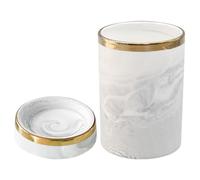 ULDIGI Ceramic Kitchen Bucket with Marble Design and Gold Rim Large Capacity Utensils Holder for Household Tableware Storage