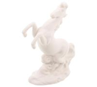 ULDIGI Ceramic White Horse Table Decor Figurine Realistic Chinese Year Statue for Desk Indoor Garden Sculpture Fortune Attractor Ornament for Home and Office Display