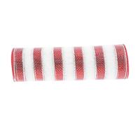 ULDIGI Christmas Tree Ribbon DIY Supplies 1 Roll 26Cm Poly Mesh Decorative Ribbon Candy Cane Stripes for Party and Home Decor