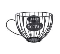 ULDIGI Coffee Cup Shaped Iron Service Basket for Bar Restaurant Black