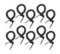 ULDIGI Coiled Telephone Cord for Landlines Phone Cable 10Pcs with Anti-Knot and No Disconnection Features, Copper PVC Material, Black, for Office and Home Telephones