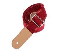 ULDIGI Cotton Ukulele Strap Genuine Leather Ends Jujube Red Adjustable Length Fits Soprano and Concert Ukuleles