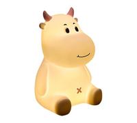 ULDIGI Creative Pink Silicone Cartoon Cow Night Light Rechargeable LED Bedside Lamp for Nursery Home Use Bedtime Feeding Sleep Companion