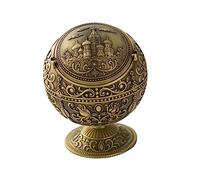 ULDIGI Creative Vintage Metal Ashtray with Lids Windproof Design for Indoor Outdoor Use Castle and Floral Patterns for Smokers and Home Decor