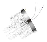 ULDIGI Crystal Ceiling Light Fixture 200mm Diameter Semi Flush Mount with E14 Socket, Small Chandelier Light Fixture with Chandelier Crystals for Living Room, Dining Room, Bedroom