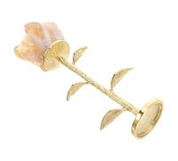 ULDIGI Crystal Flower Figurine Faux Single Stem Wedding Flower Decor Office Desktop Positive Energy Ornament for Peaceful Ambiance and Elegant Centerpiece