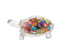 ULDIGI Crystal Glass Sea Turtle Figurine Transparent Collectible Aquarium Animal Model Coastal Home Table Decor Feng Shui Sculpture for Office and Living