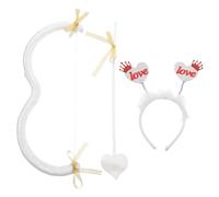 ULDIGI Cupid Bow and Arrow Set with White Headband, 2pcs Valentine’s Day Cosplay Costume Accessory for Women’s Party and Halloween Decorations