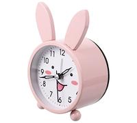 ULDIGI Cute Bunny Alarm Clock Silent Desk Clock Night Light Practical Cartoon Design for Home Office Decor for Friends Family