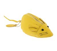ULDIGI Cute Mouse Shaped Small Leather Coin Wallet for Women Soft Cowhide Change Purse with Card Holder Random Color Mini Pouch for Keys Earphones Lipstick and Cash Random Color