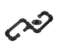 ULDIGI Decorative Double Hanger Hook Industrial Pipe Towel Hook Black Iron Multifunctional Utility Easy Wall Mounting for Studios and Room Vintage Retro Style