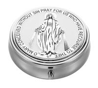 ULDIGI Decorative Trinket Storage Case Vintage Rosary Keepsake Box 7.1x4.3x1.6inch Metal Multipurpose Present Box Portable Design White for Dresser and Living Room Vanity