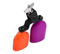 ULDIGI Double Mounted Cowbell and Drumset Percussion Bell for Boys and Girls Educational Musical Toy Purple and Orange Plastic Drum Accessories for School and Party Use