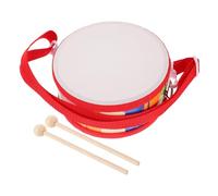 ULDIGI Double-sided Drum Set with Adjustable Strap and Mallets Wooden Hand Drum for Orff Percussion Instrument for Early Music Education and Creative Play in Kindergarten