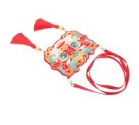 ULDIGI Dragon Embroidered Crossbody Bag for Women Hanfu Shoulder Purse with Chinese Zodiac Dragon Pattern Stylish Soft Cosmetic Lipstick Pouch Lunar Year Accessory